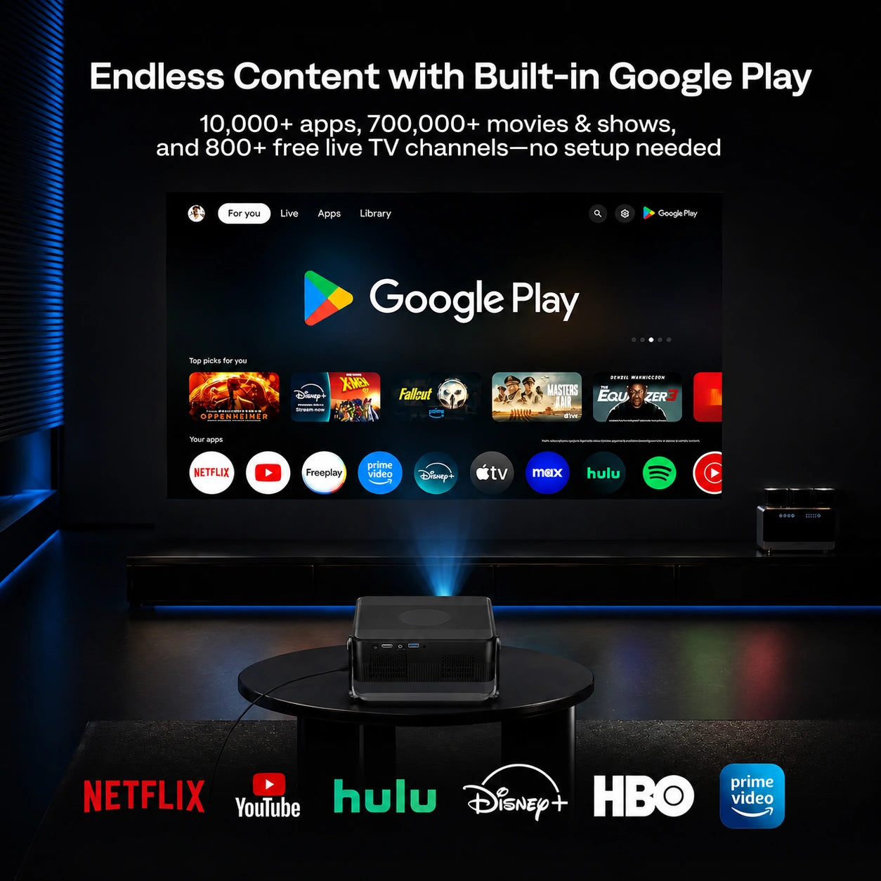 Zoomly® Pro Ultra 2K Smart Projector