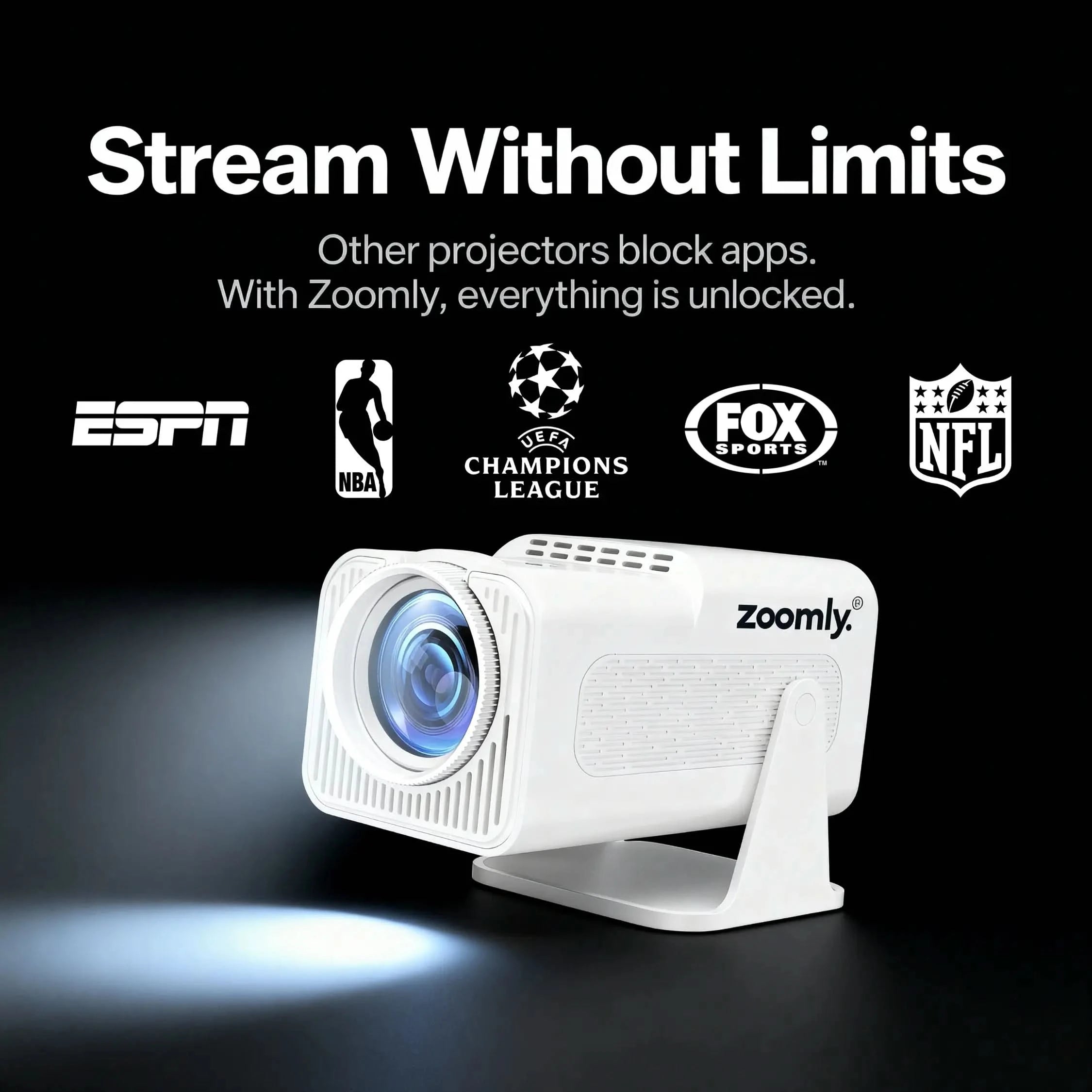 Zoomly® Pro Max Smart Projector
