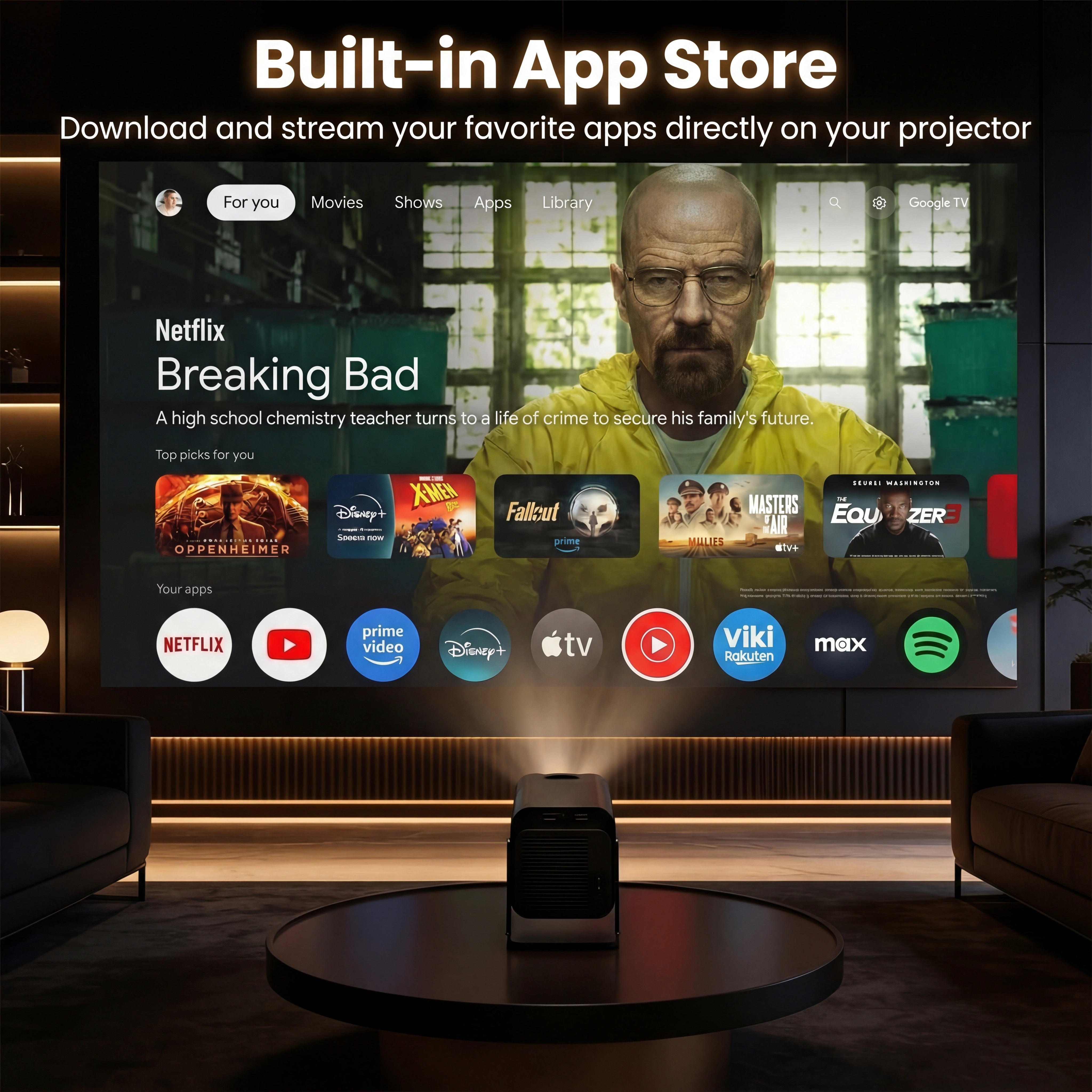 Zoomly® Pro Max Smart Projector