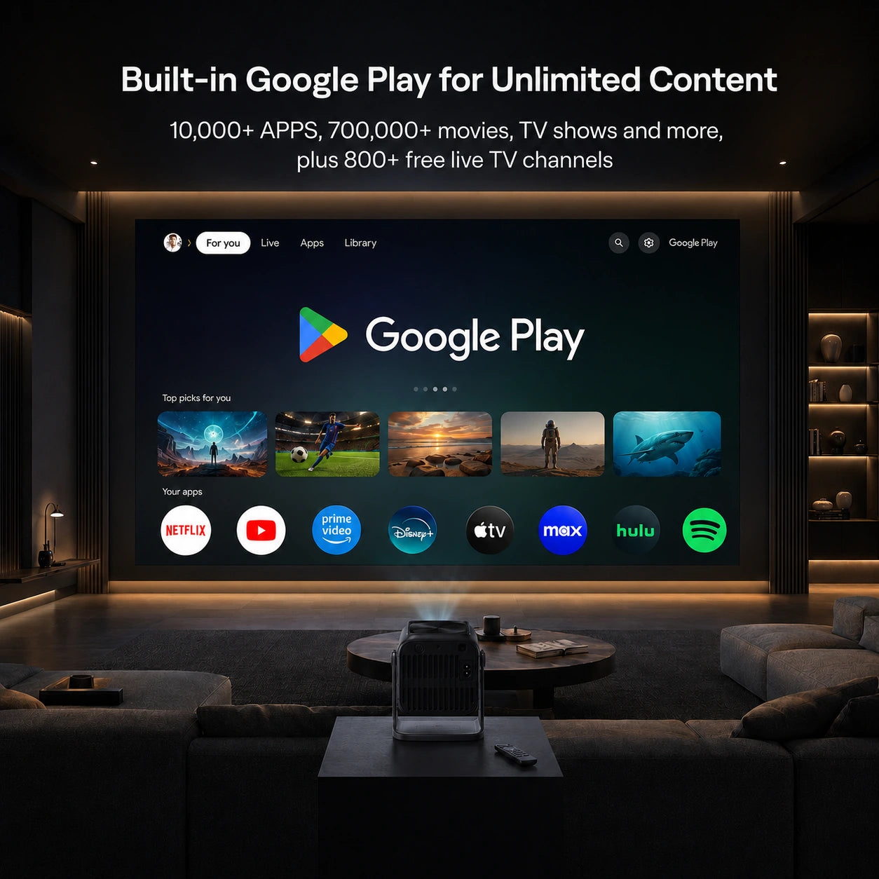 Zoomly® Pro Max Smart Projector