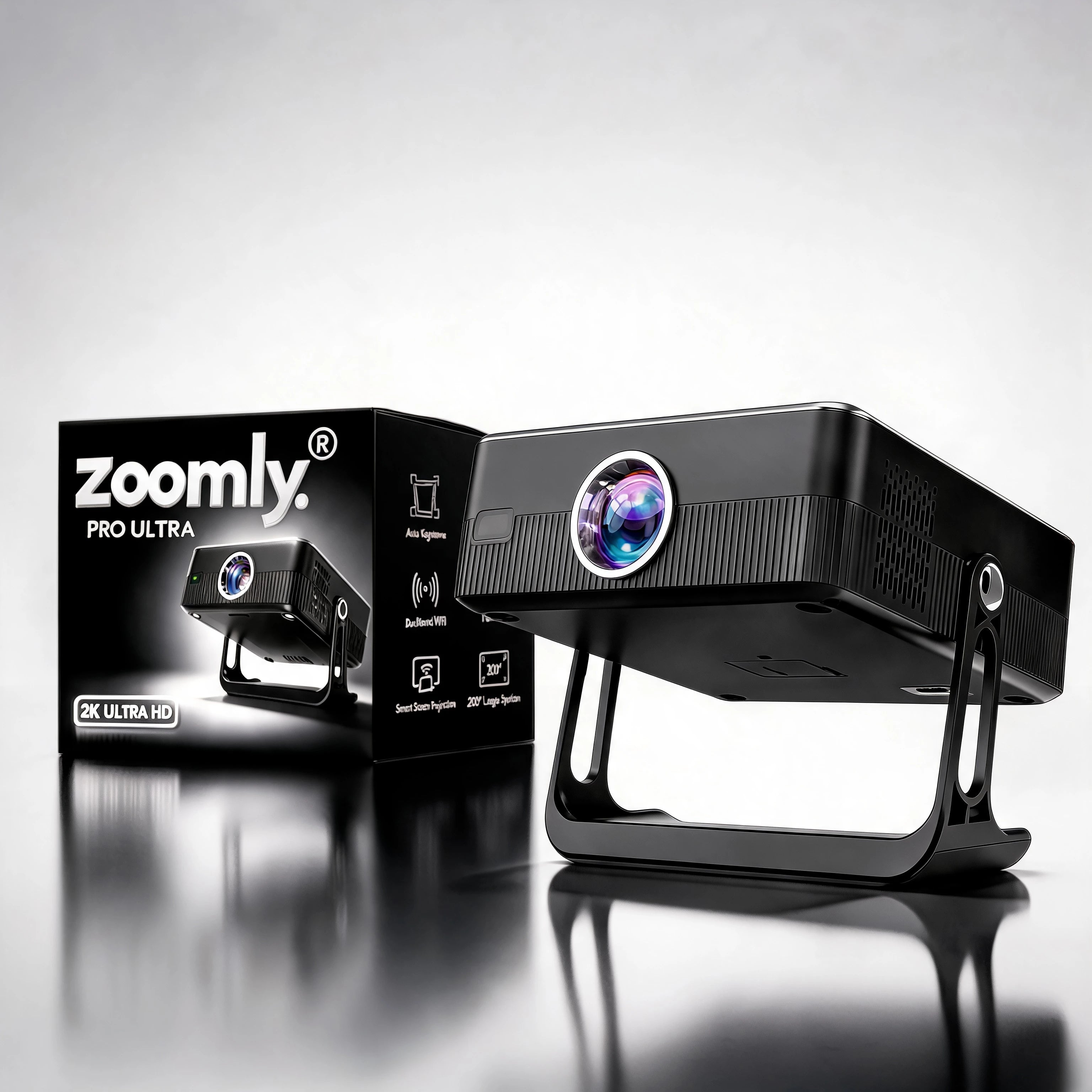 Zoomly Pro Ultra 2K Smart Projector